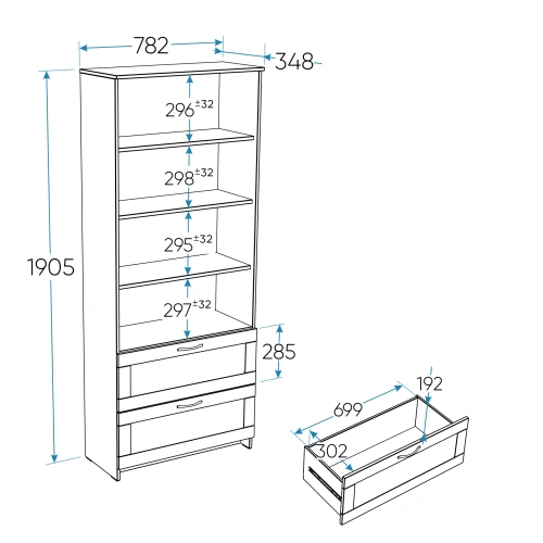 Стеллаж Новус Индустри Сириус 2.02.07.110.3 (Сонома)