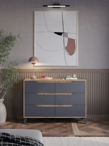 Комод ЭлиГард Eyva 6S (Дуб вотан/Графит)