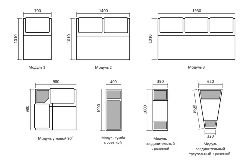 Модульный диван Петрамебель Айпетри Комфорт