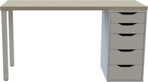 Стол письменный Mebelain ИНГАР 2/5T Беленый дуб/Белый