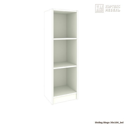 Стеллаж КортексМебель БИНГО 30х106 (Белый)