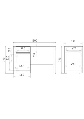 Стол РЭЙГРУПП Bremo письменный СТЖ-10 (1D1Y) Дуб бордо лайт