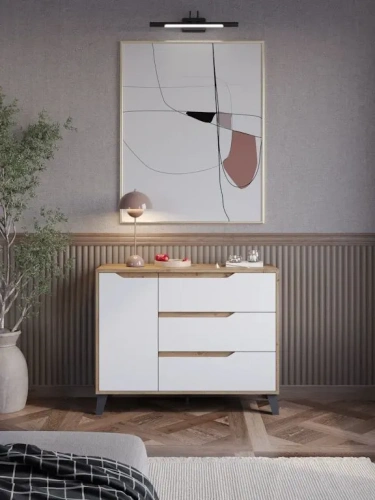 Тумба ЭлиГард Eyva 1D3S (Дуб вотан/Белый)