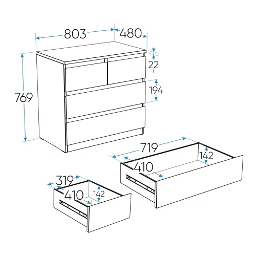 Комод Новус Индустри Мальта 2.05.02.050.1 (Белый)