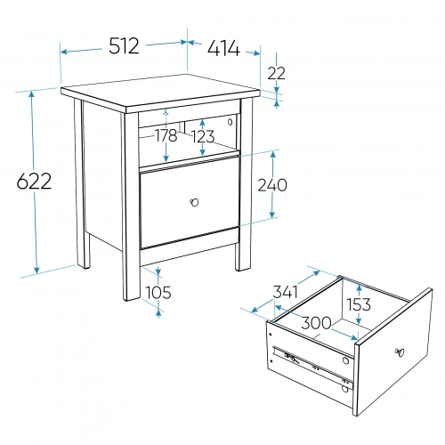 Тумба Новус Индустри Сага 2.08.03.010.4 (Серый)