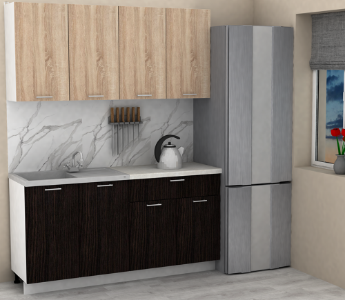 Кухня ЭлиГард LION 1,6 (2) (Дуб сонома/Дуб марбург/Королевский опал)