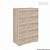 Комод Кортекс Мебель БАРИ 80-5ш (Дуб Сонома/Дуб Сонома/Белый)