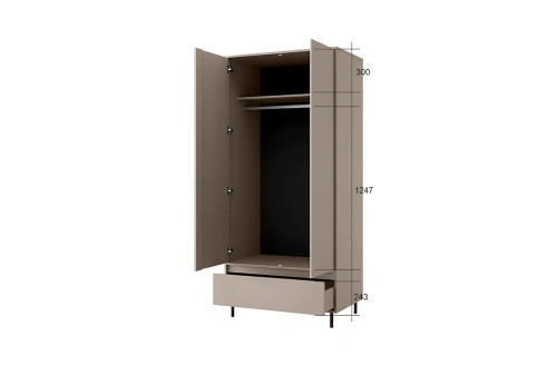 Шкаф anrex MONA 2DG1S (Глиняный серый)